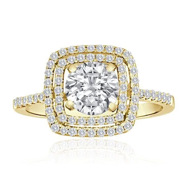 Round Diamond Double Halo Pave Setting Ambassador Diamond Jewelers Tucson, AZ
