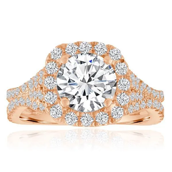 Round Diamond Intertwine Cushion Halo Ambassador Diamond Jewelers Tucson, AZ