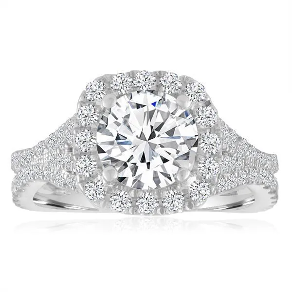Round Diamond Intertwine Cushion Halo Ambassador Diamond Jewelers Tucson, AZ