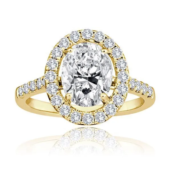 Round Diamond Pave Oval Halo Setting S&E Jewelers Depew, NY