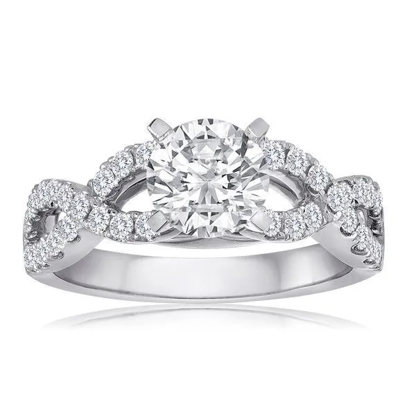 Round Diamond Pave Twist Shank Setting Ambassador Diamond Jewelers Tucson, AZ