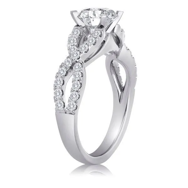 Round Diamond Pave Twist Shank Setting Image 2 Ambassador Diamond Jewelers Tucson, AZ