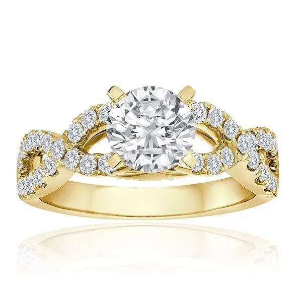 Round Diamond Pave Twist Shank Setting Ambassador Diamond Jewelers Tucson, AZ