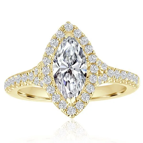 Round Diamond Pave Marquise Shape Halo Setting Ambassador Diamond Jewelers Tucson, AZ