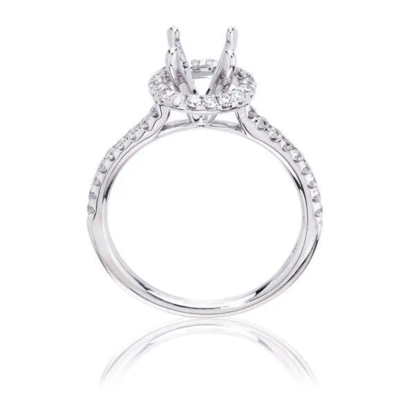 Round Diamond Pave Halo Setting- Single Shank Image 2 Ambassador Diamond Jewelers Tucson, AZ