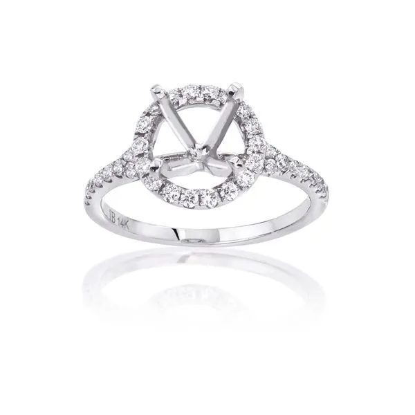 Round Diamond Pave Halo Setting- Split Shank Ambassador Diamond Jewelers Tucson, AZ