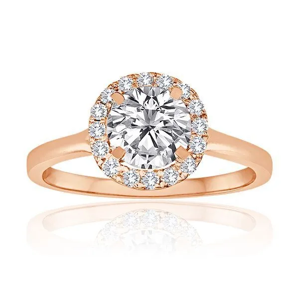 Round Diamond Pave Plain Shank Halo Setting Ambassador Diamond Jewelers Tucson, AZ