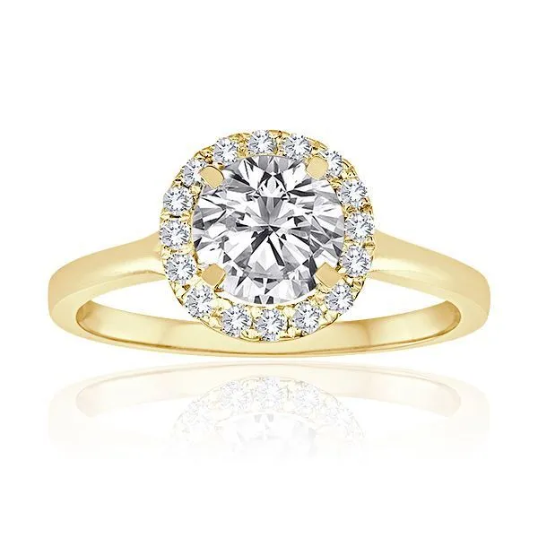 Round Diamond Pave Plain Shank Halo Setting Ambassador Diamond Jewelers Tucson, AZ