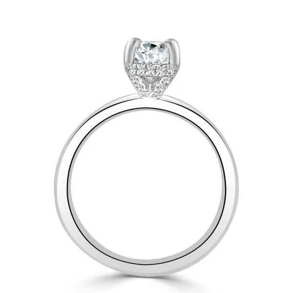 Solitaire Mounting with Diamonds for 1 ct Oval Center Image 2 Ambassador Diamond Jewelers Tucson, AZ