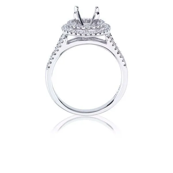 Round Diamond Double Halo Pave Setting Image 2 Ambassador Diamond Jewelers Tucson, AZ