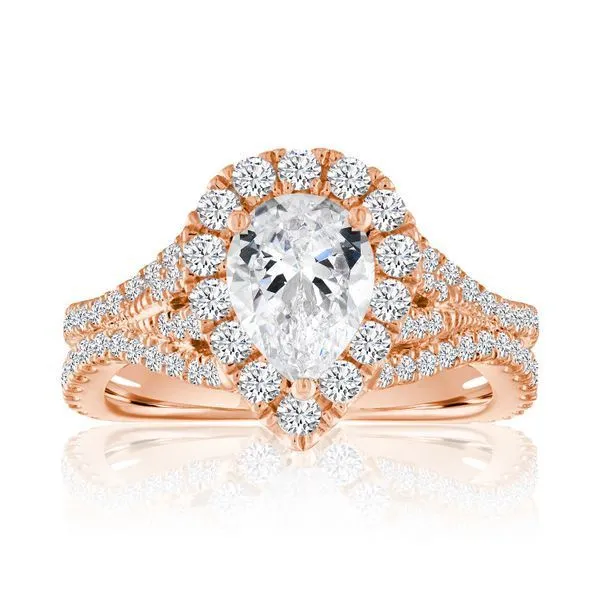 Round Diamond Intertwine Pear Shape Halo Ambassador Diamond Jewelers Tucson, AZ