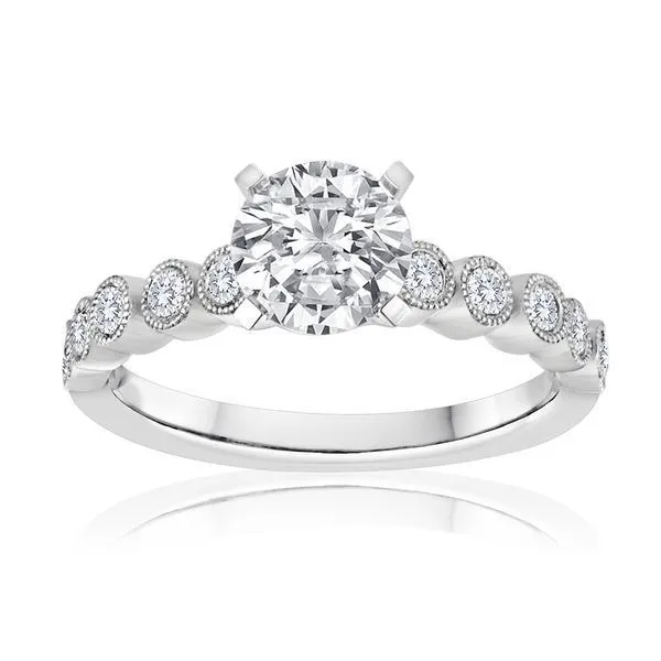 Round Diamond Pave Milgrain Setting Ambassador Diamond Jewelers Tucson, AZ
