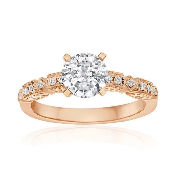 Round Diamond Pave Milgrain Setting Ambassador Diamond Jewelers Tucson, AZ