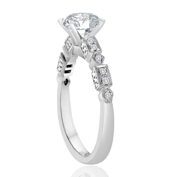 Round Diamond Pave Milgrain Setting Image 2 Ambassador Diamond Jewelers Tucson, AZ