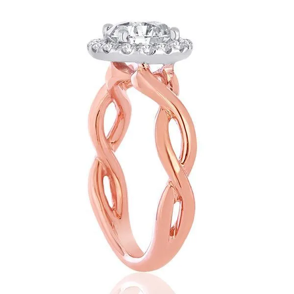 Round diamond pave twist plain shank halo Setting Ambassador Diamond Jewelers Tucson, AZ