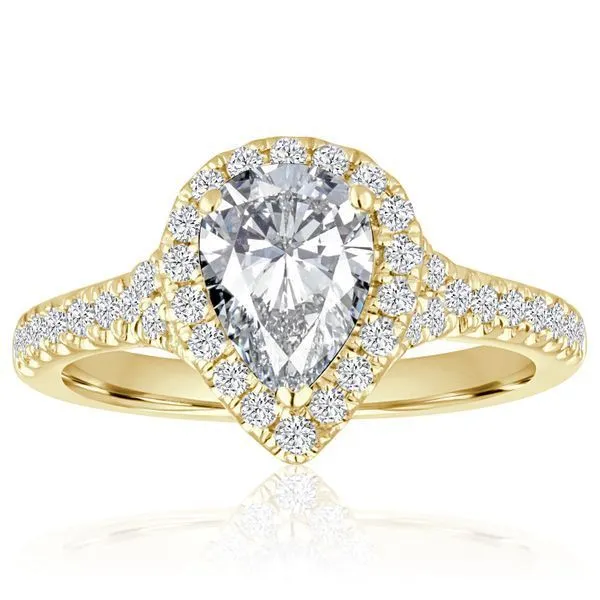 Round Diamond Pave Pear Shape Halo Ambassador Diamond Jewelers Tucson, AZ