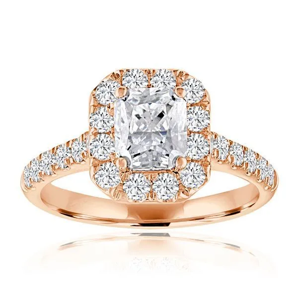 Emerald Cut Shape Single Shank Halo Setting Ambassador Diamond Jewelers Tucson, AZ