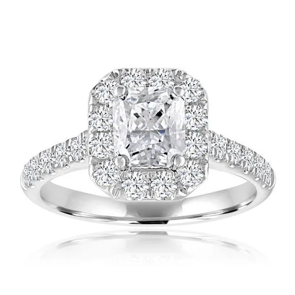 Emerald Cut Shape Single Shank Halo Setting Ambassador Diamond Jewelers Tucson, AZ