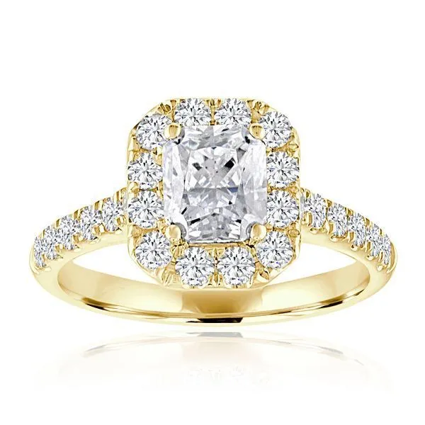 Emerald Cut Shape Single Shank Halo Setting Ambassador Diamond Jewelers Tucson, AZ