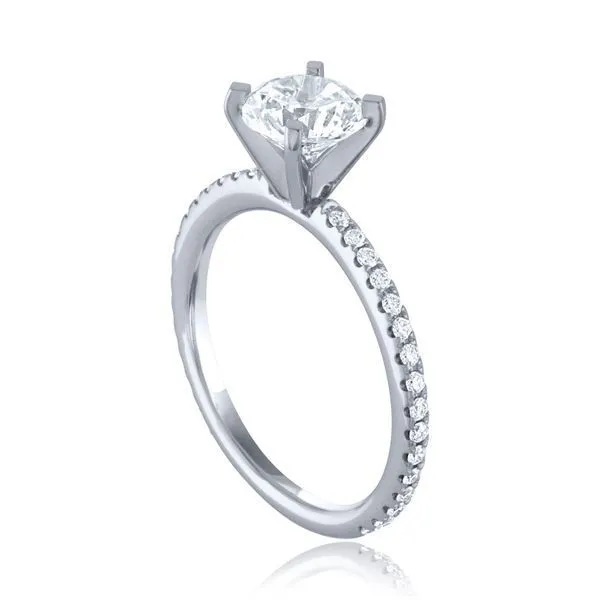 Round Diamond 3/4 of the way Around Shared Prong Engagement Ring Image 2 Ambassador Diamond Jewelers Tucson, AZ