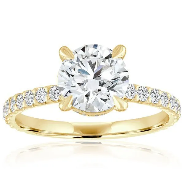 Round Diamond Shared Prong Surprise Setting Ambassador Diamond Jewelers Tucson, AZ