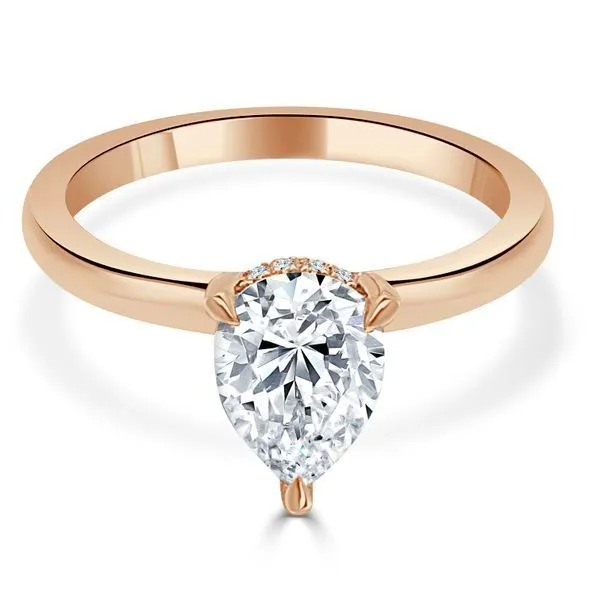 Solitaire Mounting with Diamonds for 1 ct Pear Center Ambassador Diamond Jewelers Tucson, AZ