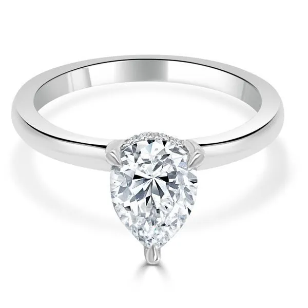 Solitaire Mounting with Diamonds for 1 ct Pear Center Ambassador Diamond Jewelers Tucson, AZ
