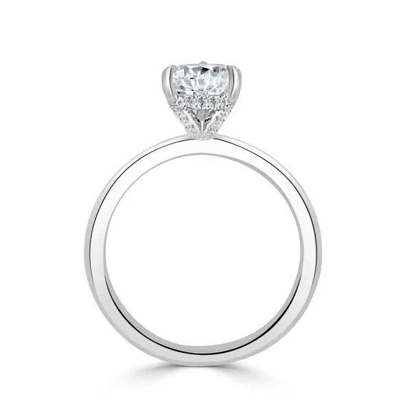 Solitaire Mounting with Diamonds for 1 ct Pear Center Image 2 Ambassador Diamond Jewelers Tucson, AZ