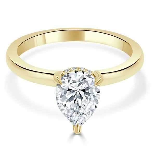 Solitaire Mounting with Diamonds for 1 ct Pear Center Ambassador Diamond Jewelers Tucson, AZ