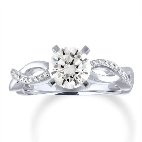 Round Diamond Half Plain Shank Twisting Engagement Ring Ambassador Diamond Jewelers Tucson, AZ