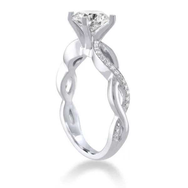 Round Diamond Half Plain Shank Twisting Engagement Ring Image 2 Ambassador Diamond Jewelers Tucson, AZ