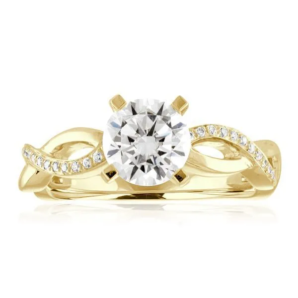 Round Diamond Half Plain Shank Twisting Engagement Ring Ambassador Diamond Jewelers Tucson, AZ