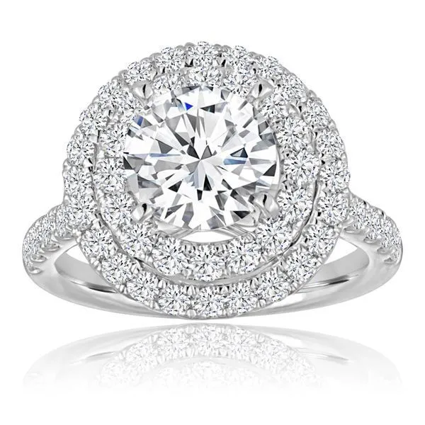 Round Diamond Pave Round Double Halo Setting Ambassador Diamond Jewelers Tucson, AZ