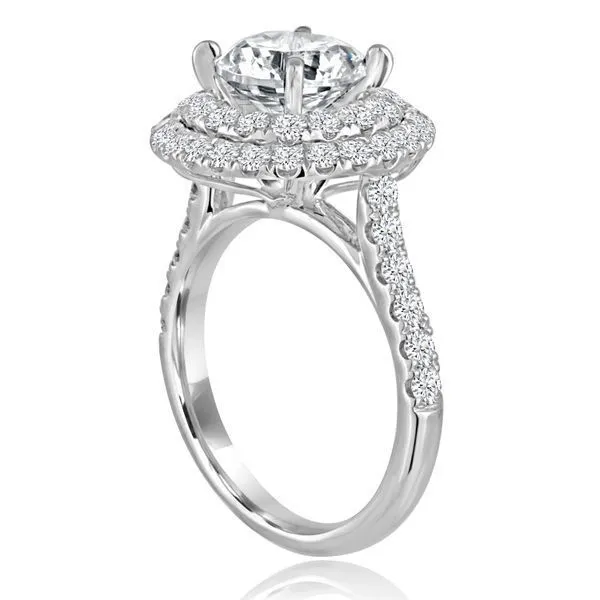 Round Diamond Pave Round Double Halo Setting Image 2 Ambassador Diamond Jewelers Tucson, AZ