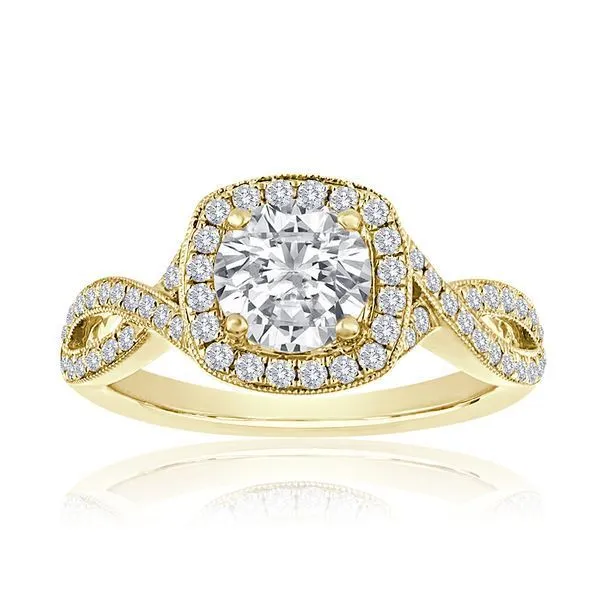 Round Diamond Pave Milgrain Twist Halo Ambassador Diamond Jewelers Tucson, AZ