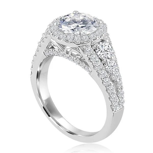 Round Diamond Graduated Halo Setting Image 2 Ambassador Diamond Jewelers Tucson, AZ