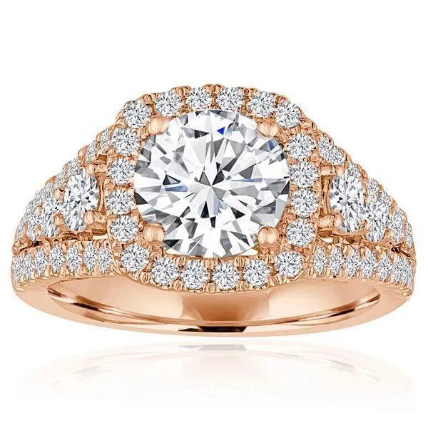 Round Diamond Graduated Halo Setting Ambassador Diamond Jewelers Tucson, AZ