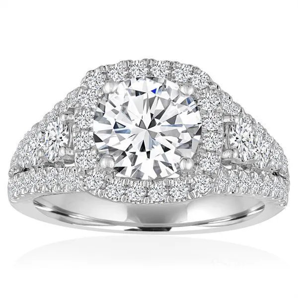 Round Diamond Graduated Halo Setting Ambassador Diamond Jewelers Tucson, AZ