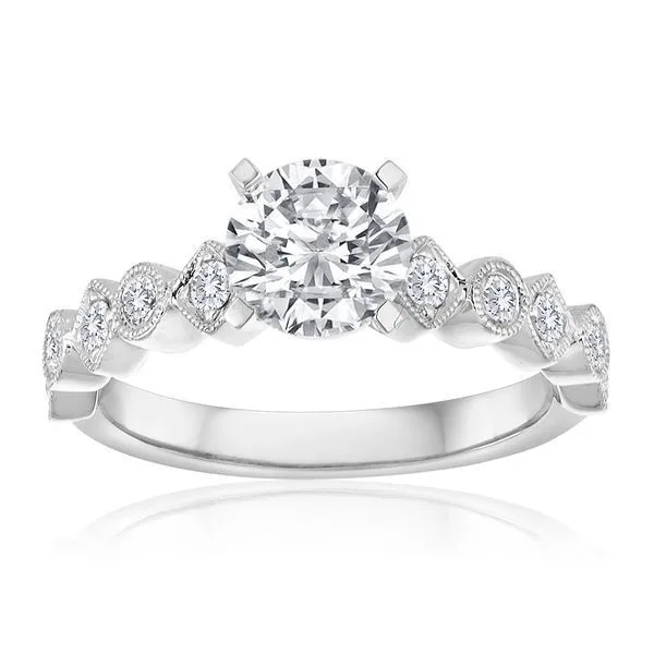 Round Diamond Pave Milgrain Setting Ambassador Diamond Jewelers Tucson, AZ