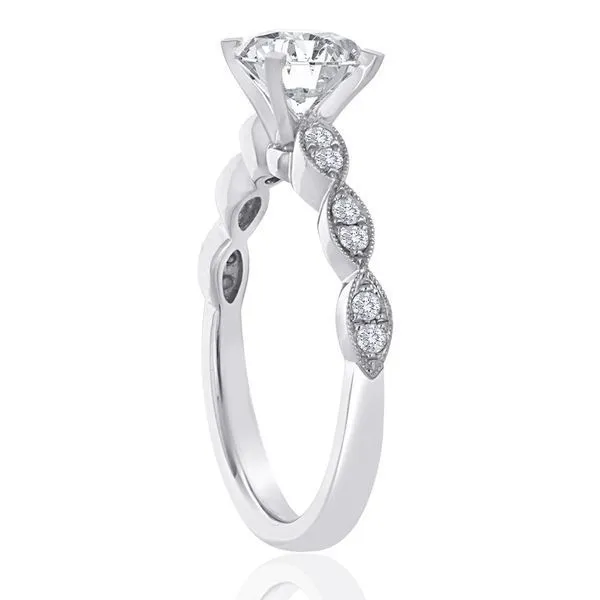 Round Diamond Pave Milgrain Setting Image 2 Ambassador Diamond Jewelers Tucson, AZ