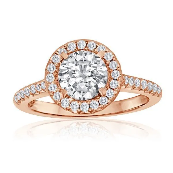 Round Diamond Pave Fishtail Round Halo S&E Jewelers Depew, NY