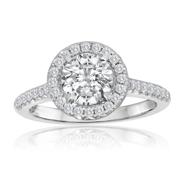 Round Diamond Pave Fishtail Round Halo Ambassador Diamond Jewelers Tucson, AZ