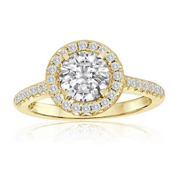 Round Diamond Pave Fishtail Round Halo Ambassador Diamond Jewelers Tucson, AZ