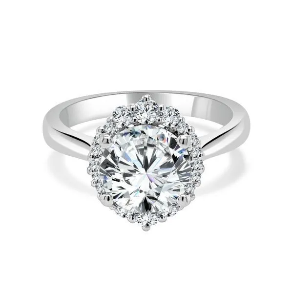 Round Plain Shank Accented Halo Ambassador Diamond Jewelers Tucson, AZ