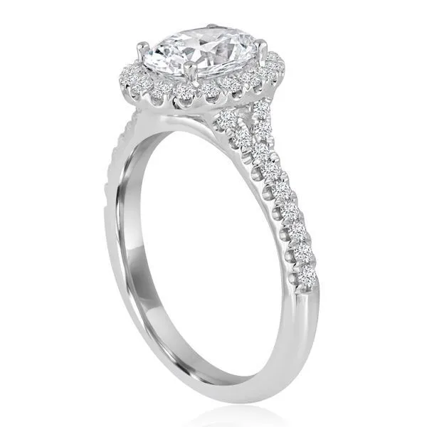 Round Diamond Pave Oval Halo setting Image 2 Ambassador Diamond Jewelers Tucson, AZ