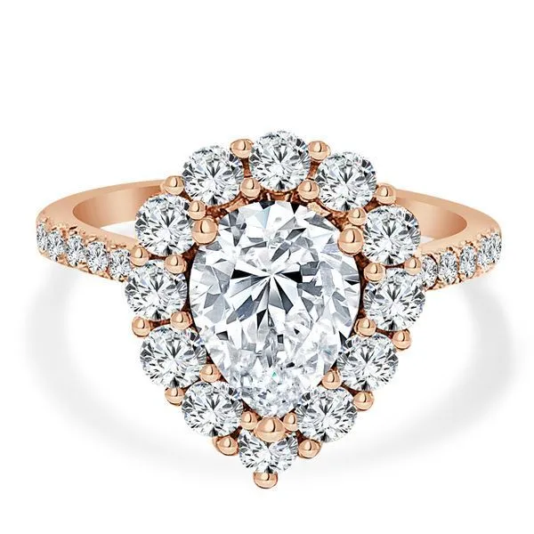 28 Round Diamond Pear Shaped Halo Engagement Ring Ambassador Diamond Jewelers Tucson, AZ
