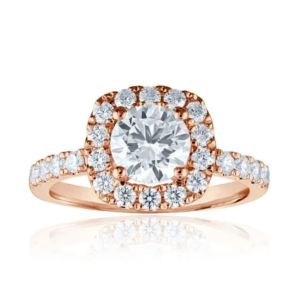 Cushion Swan Halo Setting Ambassador Diamond Jewelers Tucson, AZ