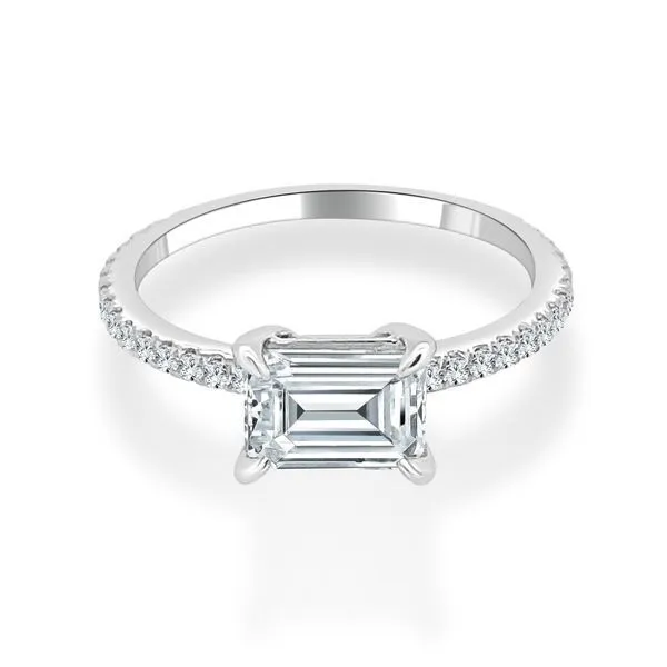 East-West Emerald Cut Semi Mount Ambassador Diamond Jewelers Tucson, AZ