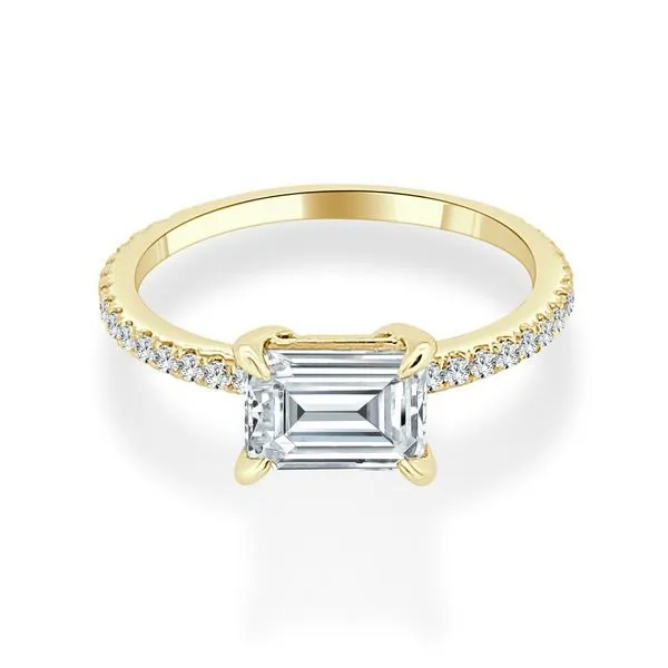 East-West Emerald Cut Semi Mount Ambassador Diamond Jewelers Tucson, AZ