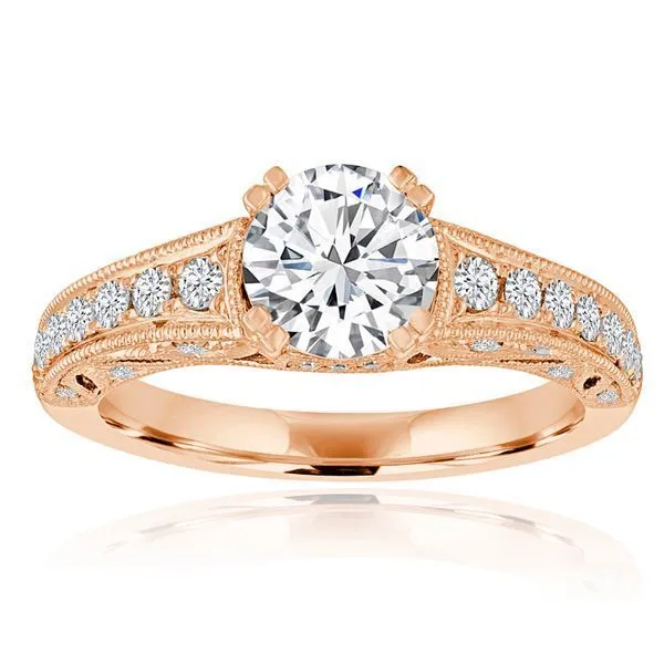 Round Diamond Pave Filigree Engagement Ring Ambassador Diamond Jewelers Tucson, AZ